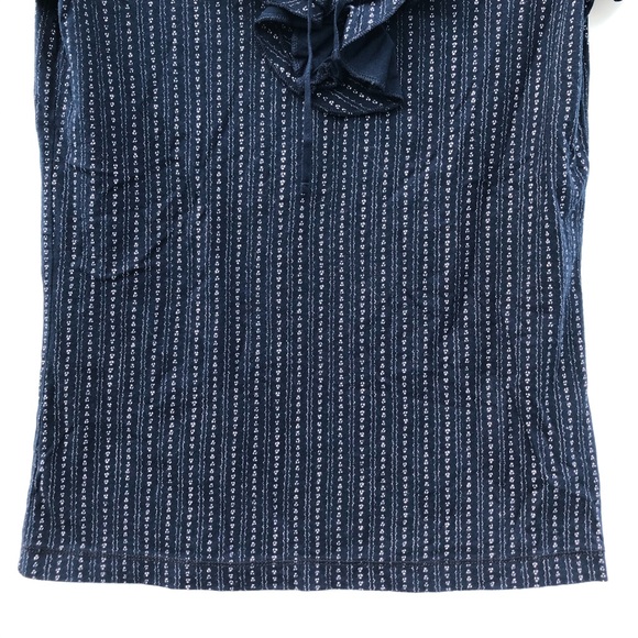 Ralph Lauren Navy Printed V Neck Short Sleeve XS - Picture 3 of 5